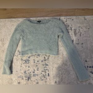 Fashion Nova light blue fuzzy sweater size S